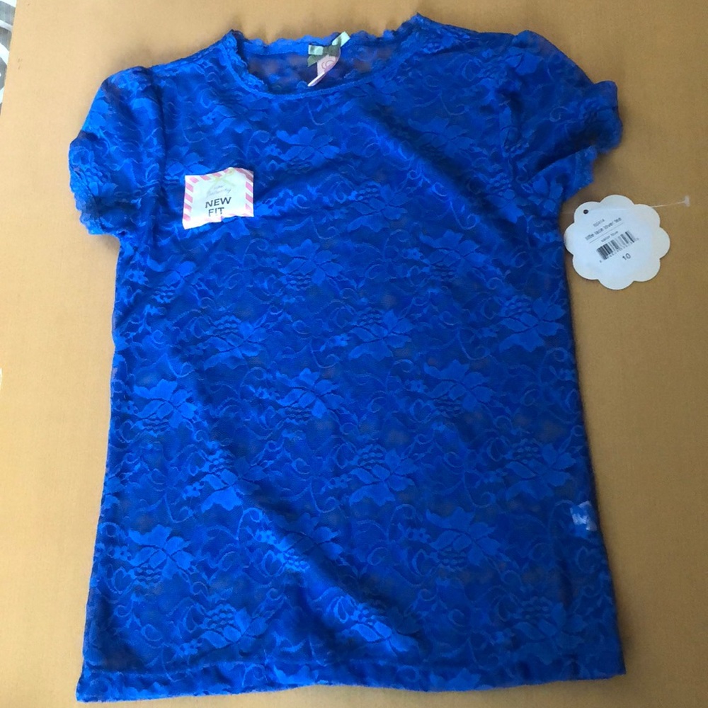 Blue lace blouse
